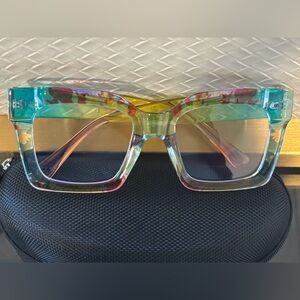 Multicolor Square Frame Glasses